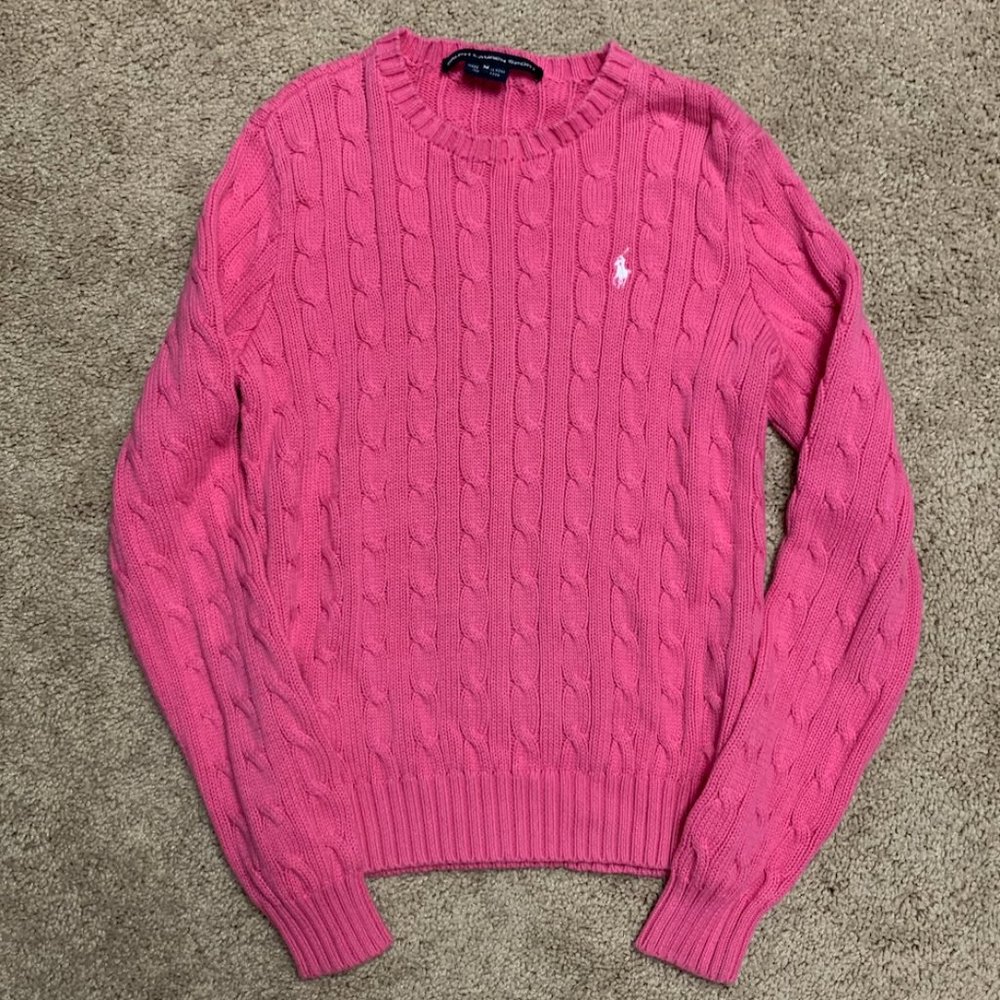 Hot Pink Ralph Lauren Sport Cabled Sweater
